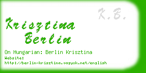 krisztina berlin business card